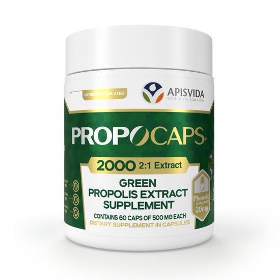 APISVIDA Propocaps Green Propolis Extract Suplement 60 Capsules